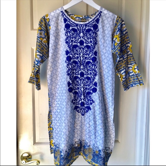 Cotton Embroidered Pool Cover Up Caftan - Picture 2 of 5